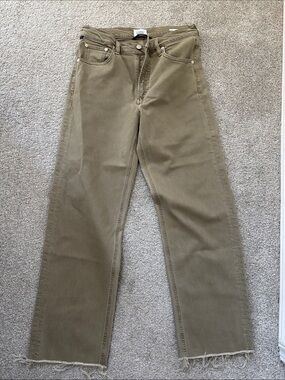 Citizens Of Humanity Palma Olive Green Straight-Leg Jeans